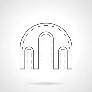 Triple arch flat line vector icon Illustrazione stock