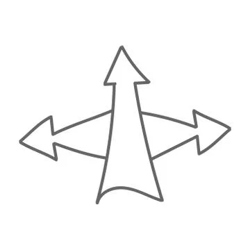 Triple arrow in the Doodle style. Vector drawing for design and theme design. Illustrazione stock