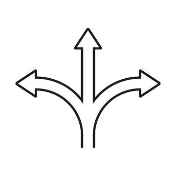 Triple arrow icon design in linear style. Stock Illustration