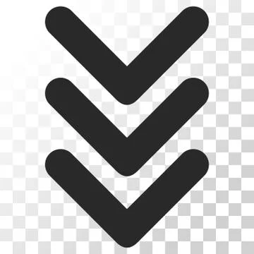 Triple Arrowhead Down Vector Icon Stock Illustration