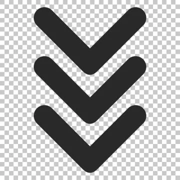 Triple Arrowhead Down Vector Icon Stock Illustration