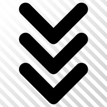 Triple Arrowhead Down Vector Icon Stock Illustration