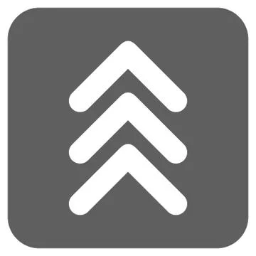 Triple Arrowhead Up Flat Squared Vector Icon Stock Illustration