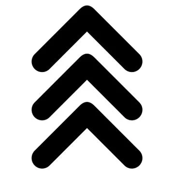 Triple Arrowhead Up Flat Vector Icon Stock Illustration