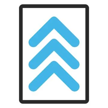 Triple Arrowhead Up Framed Vector Icon Stock Illustration