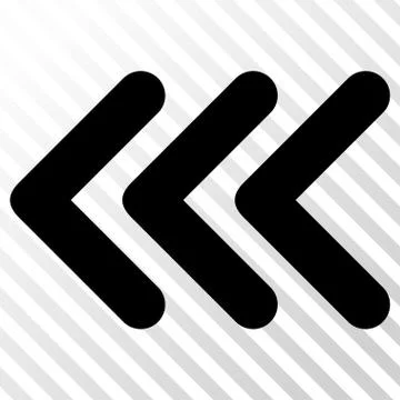 Triple Arrowhead Left Vector Icon Stock Illustration
