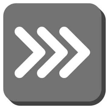 Triple Arrowhead Right Rounded Square Vector Icon Stock Illustration