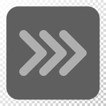 Triple Arrowhead Right Rounded Square Button Illustrazione stock