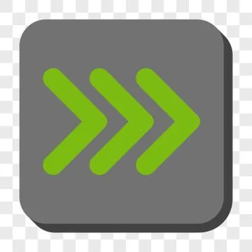 Triple Arrowhead Right Rounded Square Button 스톡 일러스트