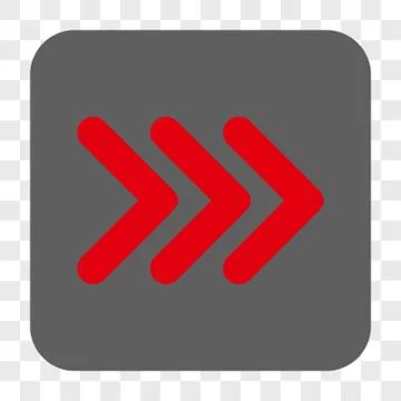 Triple Arrowhead Right Rounded Square Button Illustrazione stock