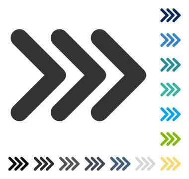 Triple Arrowhead Right Vector Icon Stock Illustration