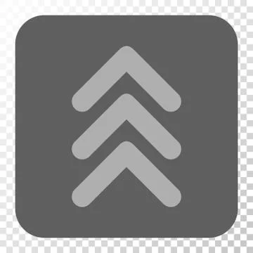 Triple Arrowhead Up Rounded Square Button Illustrazione stock