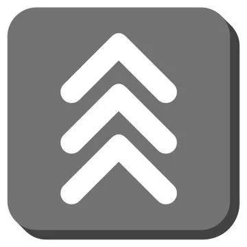 Triple Arrowhead Up Rounded Square Vector Icon Stock Illustration