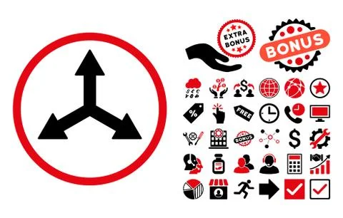 Triple Arrows Flat Vector Icon with Bonus イラスト素材