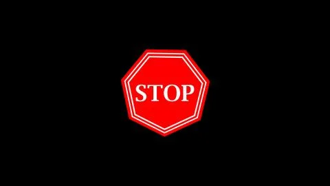 Triple bordered stop sign on black background illustrates complex traffic w.. Stock Illustration