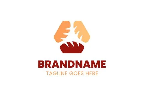 Triple Bread Modern Logo, symbolizing nourishment, craftsmanship, and whole.. Stock Illustration