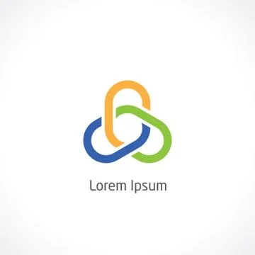 Triple chain abstract icon Stock Illustration