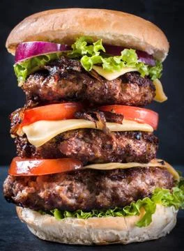 Triple cheesburger Foto stock