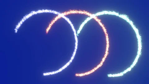 Triple circle of colored flames Stock Footage 117302232