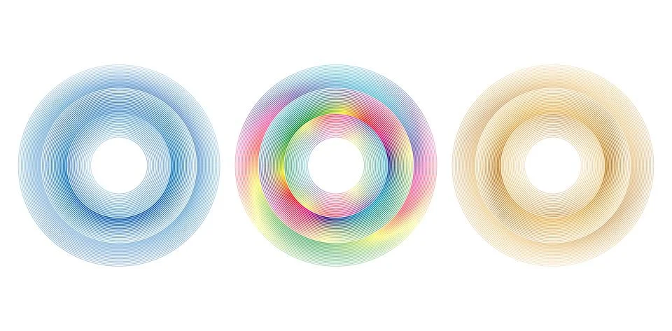 Triple circle lines Stock Illustration