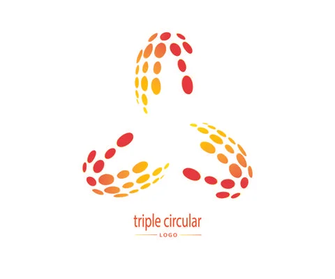 Triple Circular Logo Design Template Ilustración de archivo