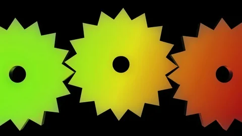 Triple cogwheel animation Stock Footage 99444756