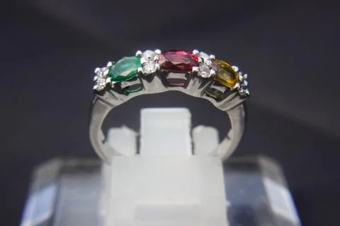Triple Color gemstone Ring Stock Photos