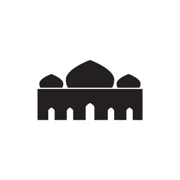 Triple Dome Silhouette Mosque Vector Illustration Graphic Design Ilustração Stock