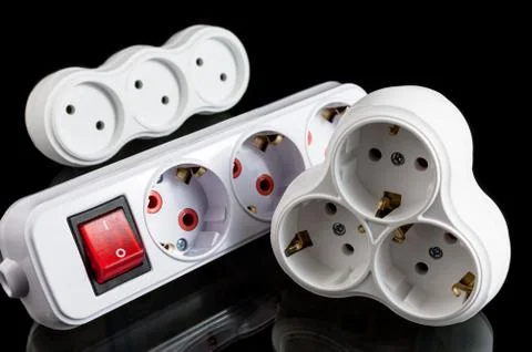 Triple electrical plug Stock Photos