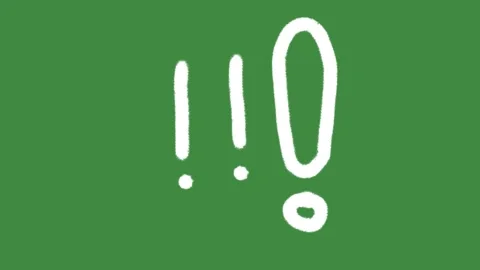 Triple exclamation mark alert hand-drawn cartoon graphic with chalk outline icon 動画素材 337009814