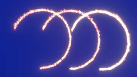 Triple fiery circle Stock Footage 117302221