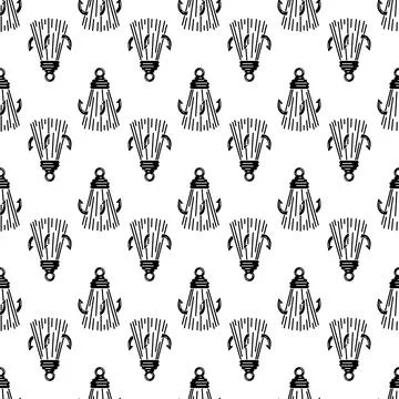 Triple fishing hook pattern seamless vector Stock Illustration