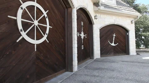 Triple Garage Doors Stock Footage 40807442