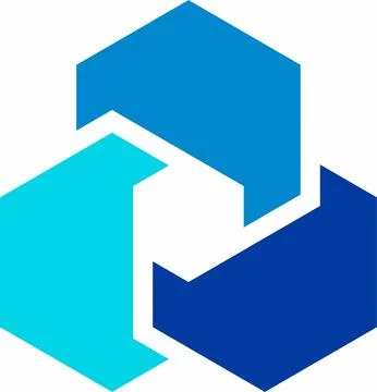 Triple hexagonal logo design Stock Illustration