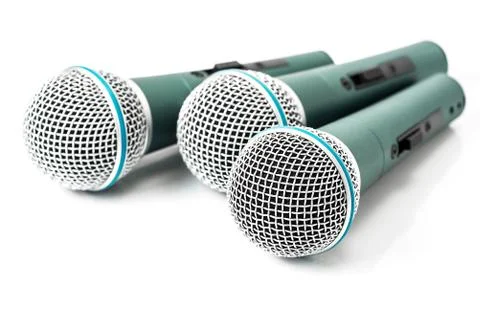 Triple microphone Stock Photos