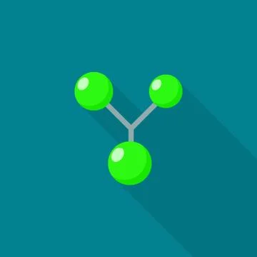 Triple molecule icon, flat style Stock Illustration