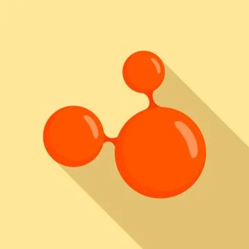 Triple molecule icon, flat style Stock Illustration
