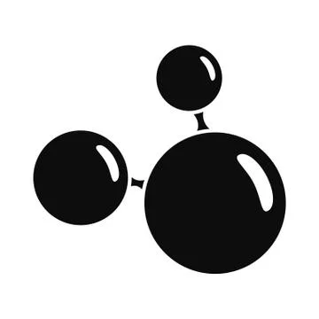 Triple molecule icon, simple style Stock Illustration