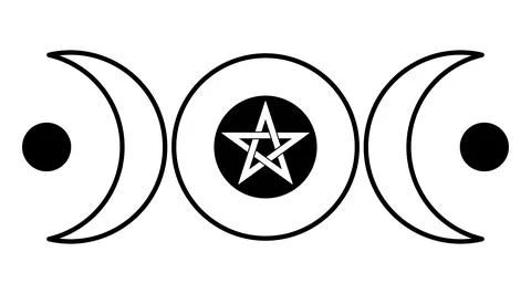 Triple Moon, crop circle pattern, found 2025 in Wiltshire Stock Illustration