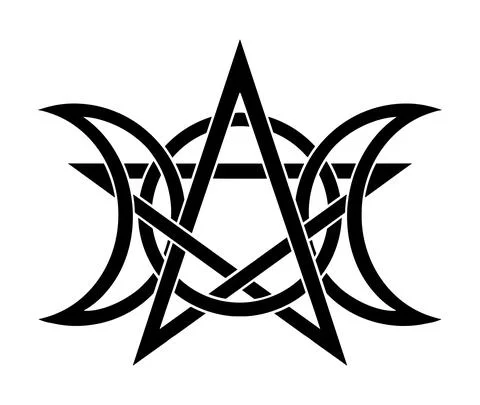 Triple Moon Pentagram Stock-Illustration