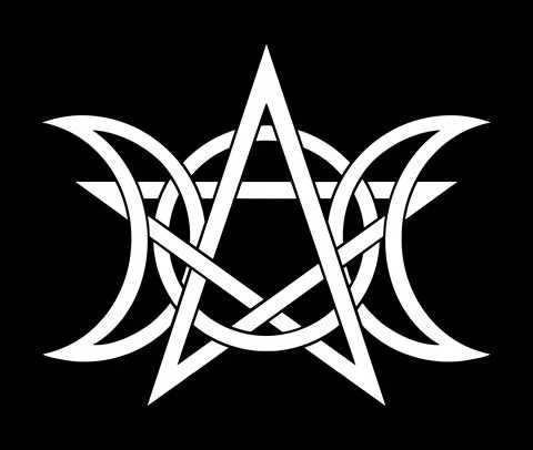 Triple Moon Pentagram Stock Illustration