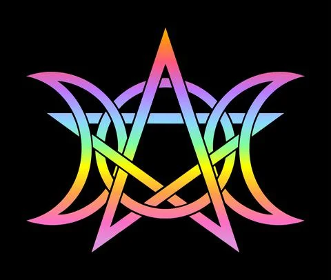 Triple Moon Pentagram Stock Illustration
