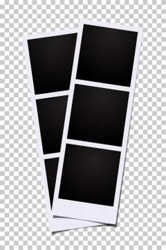 Triple photo vector template. Three blank frames photo booth images isolated on Stockillustratie