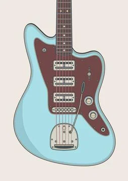 Triple Pickup Guitar Illustrazione stock