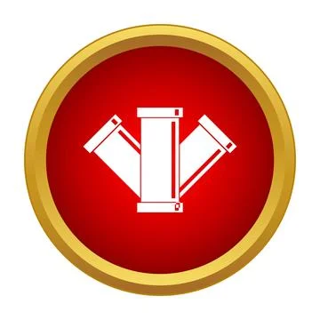 Triple pipe connection icon displaying plumbing wye fitting Stock Illustration