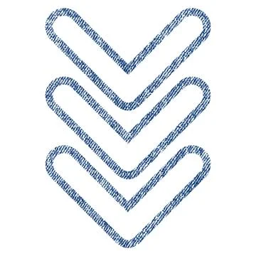 Triple Pointer Down Fabric Textured Icon Stock Illustration
