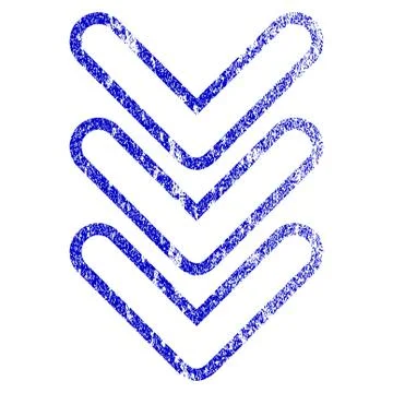 Triple Pointer Down Grunge Textured Icon Stock Illustration