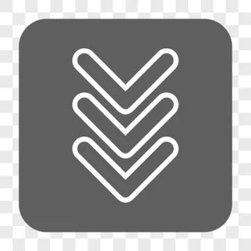 Triple Pointer Down Rounded Square Button Stock Illustration
