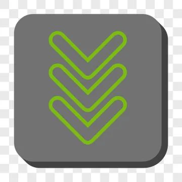 Triple Pointer Down Rounded Square Button Stock Illustration