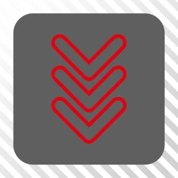 Triple Pointer Down Rounded Square Button Stock Illustration